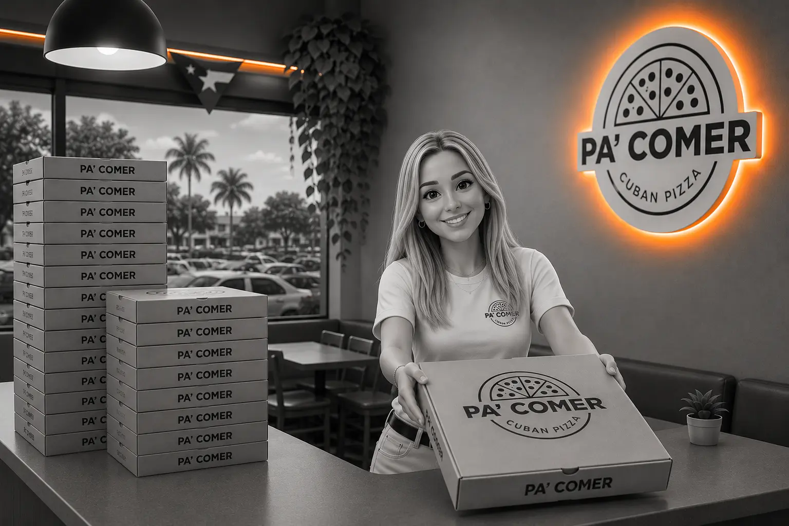 Pa' Comer Cuban Pizza - Case Study Pa' Comer Cuban Pizza storefront showcasing Meta Ads funnel results in Hialeah and Westchester